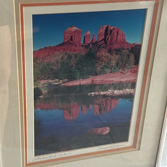 Sedona Arizona Reflection Cathedral Rock Framed Picture 11X14” - Picture 2 of 6